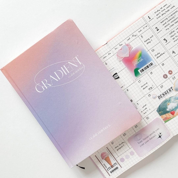 Sổ tay grid 130gsm Gradient Hồng Tím