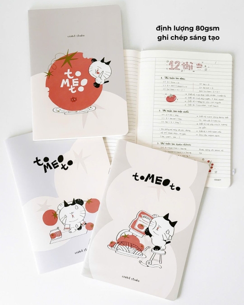 Combo 3 Vở kẻ ngang 100 trang 80gsm Tomeoto