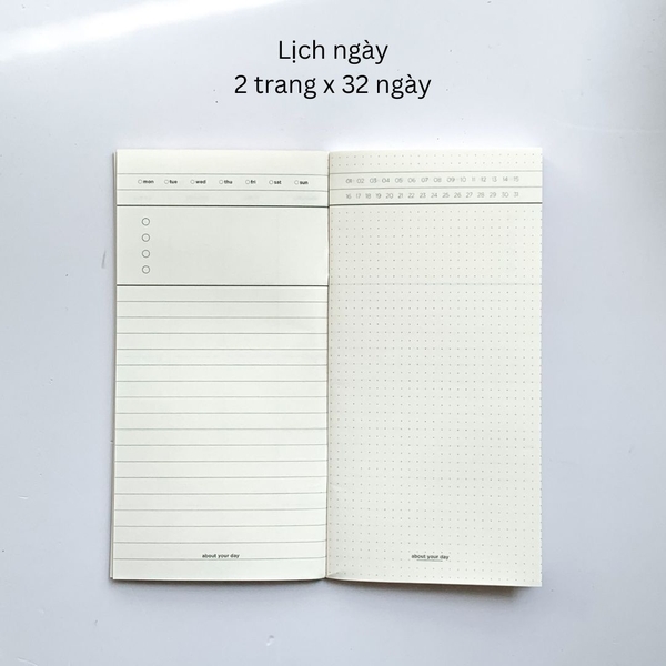 Sổ lịch 2024 handy 12 cuốn kế hoạch từng tháng daily planner
