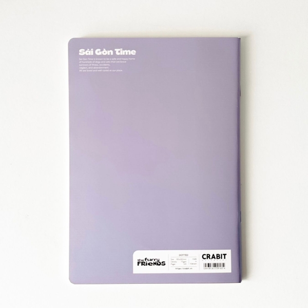 Vở chấm dot 120 trang Crabit x SGT - The Furry Friends - Xanh tím