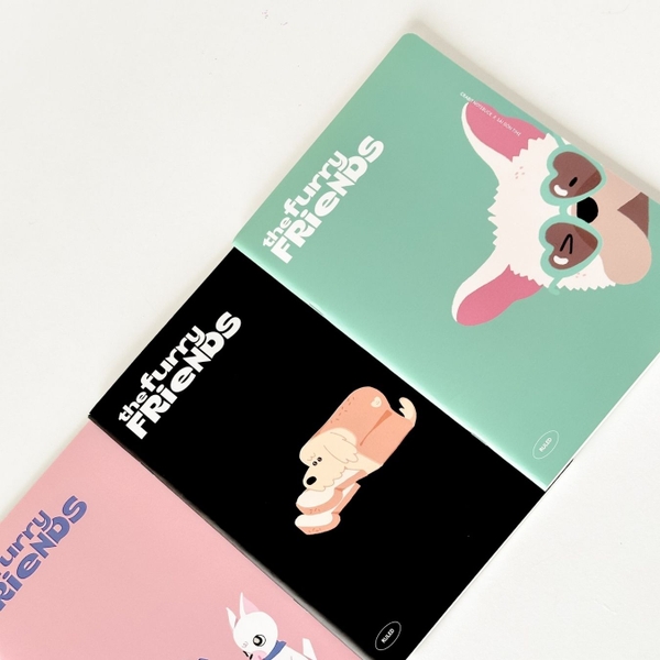 Vở kẻ ngang 120 trang Crabit x SGT - The Furry Friends - Miến - Xanh ngọc