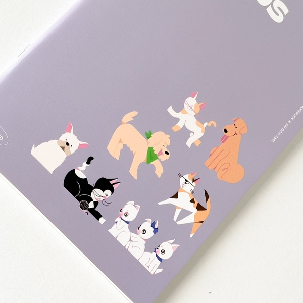 Vở chấm dot 120 trang Crabit x SGT - The Furry Friends - Xanh tím