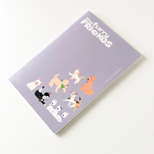 Vở chấm dot 120 trang Crabit x SGT - The Furry Friends - Xanh tím