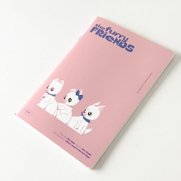 Vở kẻ ngang 120 trang Crabit x SGT - The Furry Friends - Tam ca - Hồng