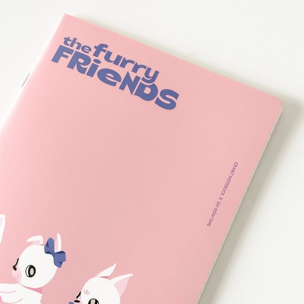 Vở kẻ ngang 120 trang Crabit x SGT - The Furry Friends - Tam ca - Hồng