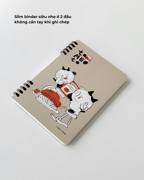 Sổ còng a5 slim binder 100gsm kẻ ngang - Tomeoto Ketchup