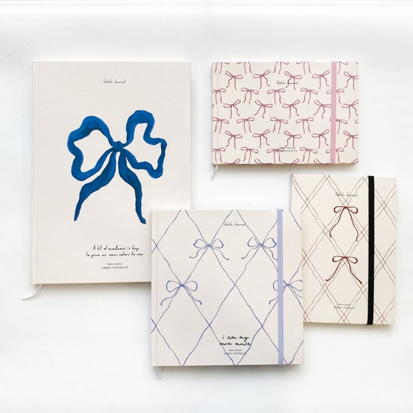 Sổ vẽ A5 sketchbook 190gsm Ribbon - Nơ hồng dọc