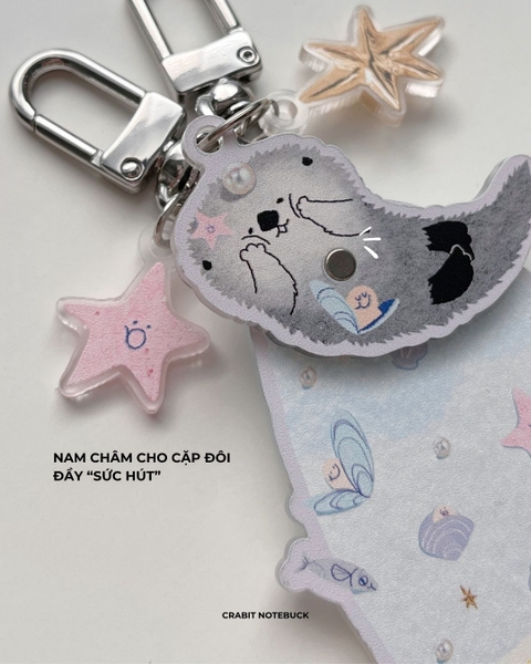 Cặp móc khoá acrylic đôi có nam châm Otterly Life