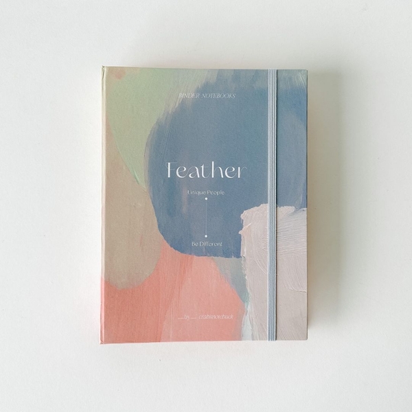 Sổ còng sắt bìa cứng A5 6 lỗ Feather Vệt màu Xanh