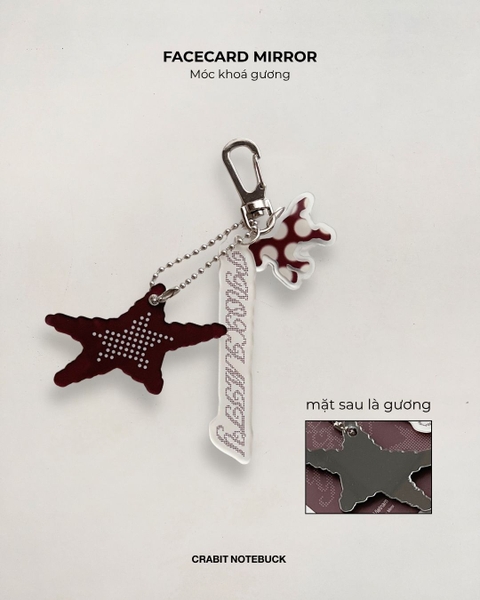 Móc khoá gương Polka Dot Chấm bi Facecard Mirror