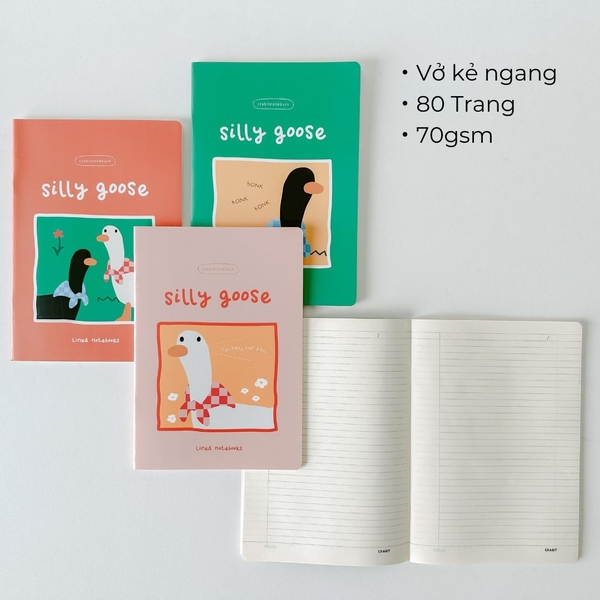 3 Vở kẻ ngang 80 trang Silly Goose