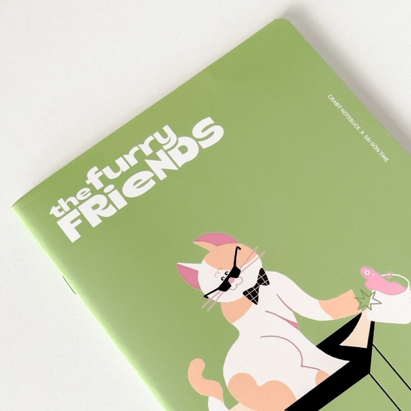 Vở chấm dot 120 trang Crabit x SGT - The Furry Friends - Bad boy - Xanh lá