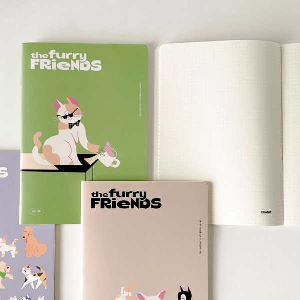 Vở chấm dot 120 trang Crabit x SGT - The Furry Friends - Bad boy - Xanh lá