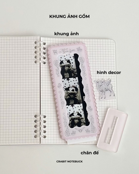 Khung ảnh standee để bàn Ren Framework - Photo strip 3 ảnh