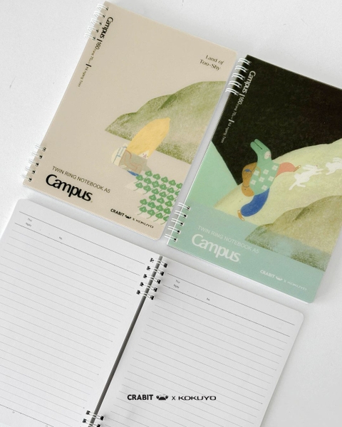 Sổ lò xo A5 kẻ ngang 160 trang Crabit x Kokuyo - Land of Too-Shy - Bananeet Picnic