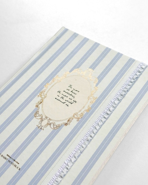 Sổ tay scrapbook A5 grid 130gsm The Reverie Diary - Nhũ Sọc Xanh