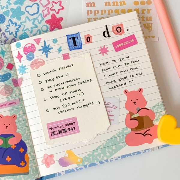 Sổ kẻ ngang khổ vuông 140 trang 130gsm tặng kèm sticker Composition Collection - Hồng Berries