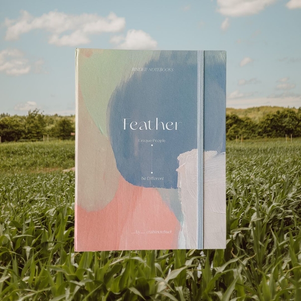 Sổ còng sắt bìa cứng A5 6 lỗ Feather Vệt màu Xanh