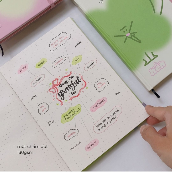 Sổ tay A5 dot 130gsm 128 trang - Hên Tay Vàng