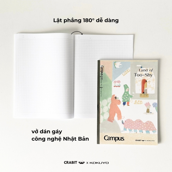 Vở B5 kẻ ngang 80 trang Cư dân - Crabit x Kokuyo - Land of Too-Shy