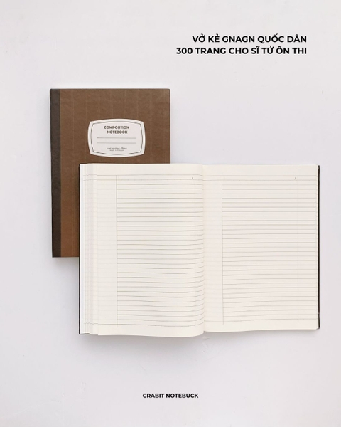 Vở bìa cứng 300 trang kẻ ngang 70gsm Trộm Vía - Nâu