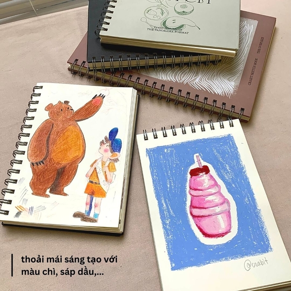 Sổ Sketchbook lò xo A5 dọc - Đen