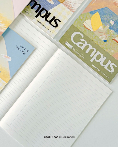 Vở kẻ ngang chấm 80 trang B5 giấy Nhật Crabit x Kokuyo Land of Too-Shy 2 -  Thỏ Picnic