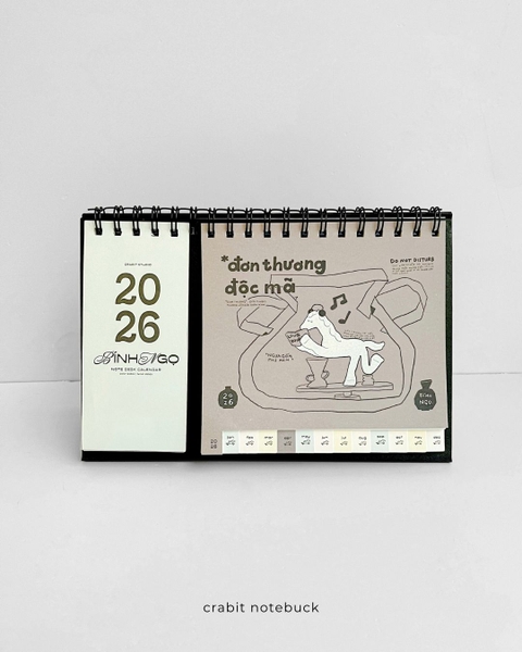 Lịch để bàn 2026 Crabit Calendar - Ngựa Gốm
