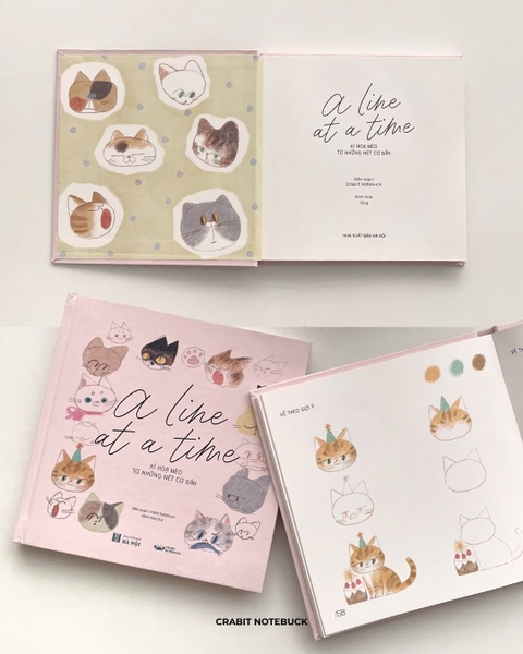 Sổ dạy vẽ A Line At A Time - Cat Lovers