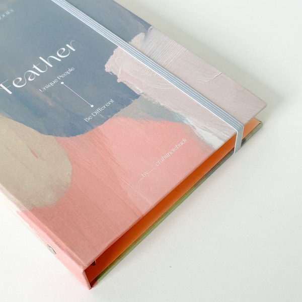 Sổ còng sắt bìa cứng A5 6 lỗ Feather Vệt màu Xanh