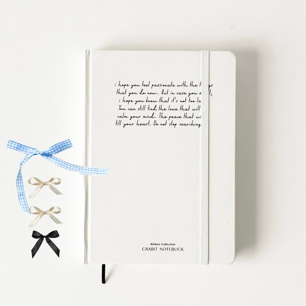 Sổ dot A5 Ribbon Collection Quote trắng (tặng kèm nơ)