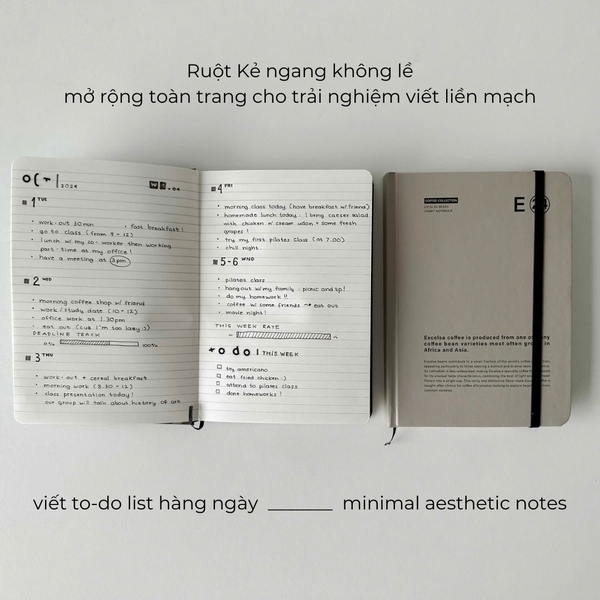 Sổ tay A5 kẻ ngang 130gsm Crabit Coffee Beans - Excela