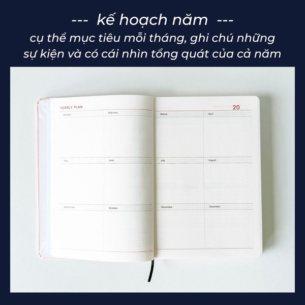Sổ lịch 2024 planner lập kế hoạch 12 tháng Crabit One Ordinary Day - Buttercup nhũ