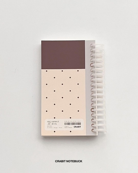 Sổ còng dot handy 128 trang 130gsm Chấm bi - Nâu Be