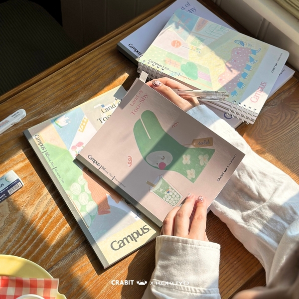 Vở A5 4 ly kẻ ngang 96 trang Thỏ - Crabit x Kokuyo - Land of Too-Shy