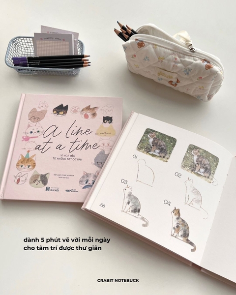 Sổ dạy vẽ A Line At A Time - Cat Lovers