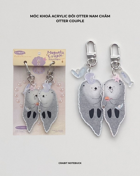 Cặp móc khoá acrylic đôi có nam châm Otterly Life