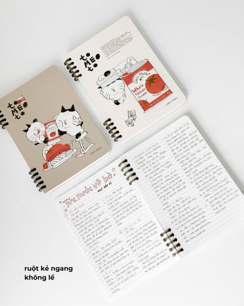 Sổ còng a5 slim binder 100gsm kẻ ngang - Tomeoto Ketchup