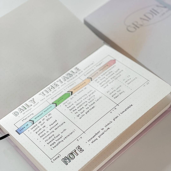 Sổ tay dotgrid 130gsm Gradient Trắng