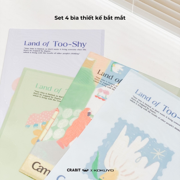 Set 4 Bìa lá size A4 Crabit x Kokuyo Campus | Land of Too Shy