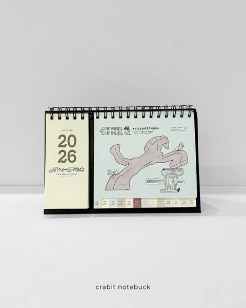Lịch để bàn 2026 Crabit Calendar - Ngựa Đá