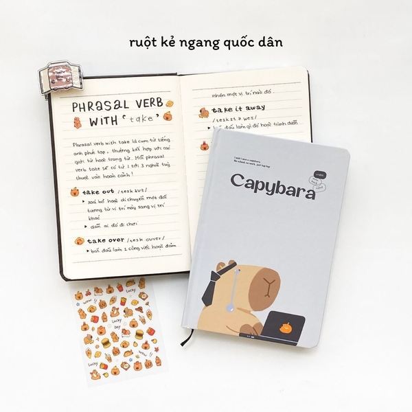 Sổ kẻ ngang bỏ túi Crabit Capybara Life Collection - Capybara Working