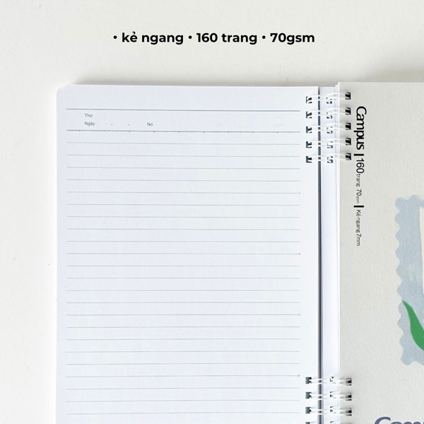 Sổ lò xo A5 kẻ ngang 160 trang Bird - Crabit x Kokuyo - Land of Too-Shy