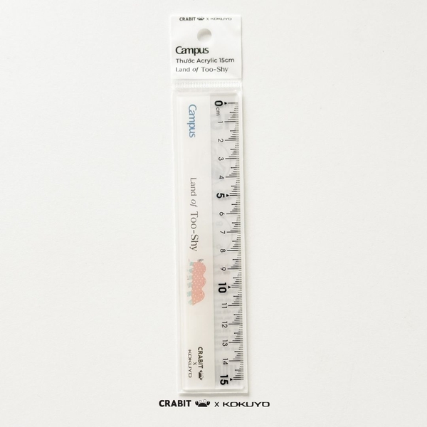 Thước Kẻ 15cm Acrylic Siêu Bền Tránh Xước Gọn Crabit x Kokuyo Campus | Land of Too-Shy