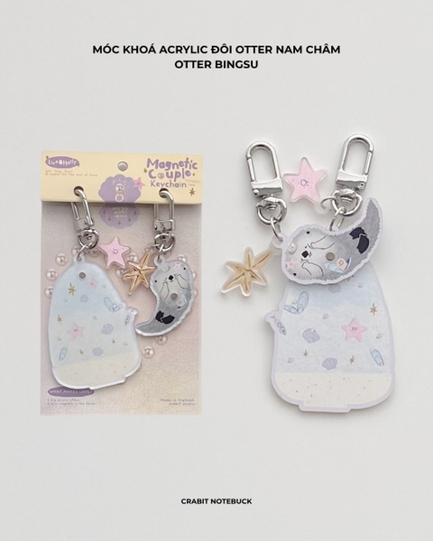 Cặp móc khoá acrylic đôi có nam châm Otterly Life