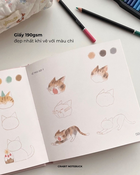 Sổ dạy vẽ A Line At A Time - Cat Lovers