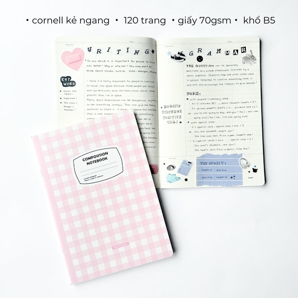 Vở cornel kẻ ngang 120 trang Composition Collection - Hồng