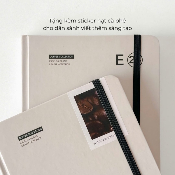 Sổ tay A5 kẻ ngang 130gsm Crabit Coffee Beans - Excela