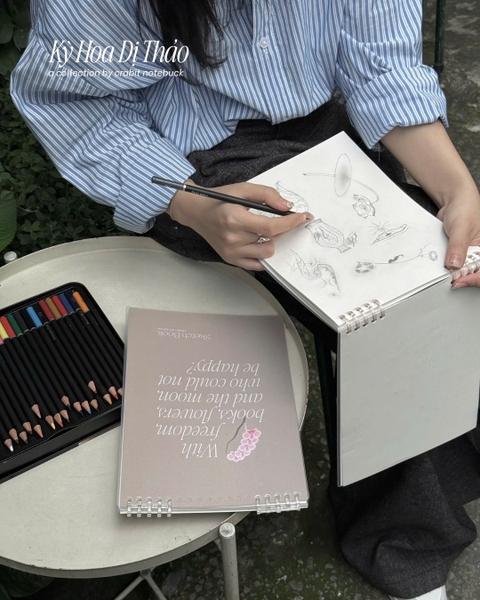 Sketchbook slim binder B5 190gsm Kỳ Hoa Dị Thảo - Hoa Lan Quote