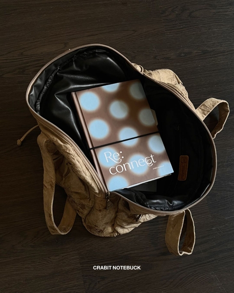 Sổ tay A5 dot 132 trang 130gsm Chấm bi - Nâu Xanh